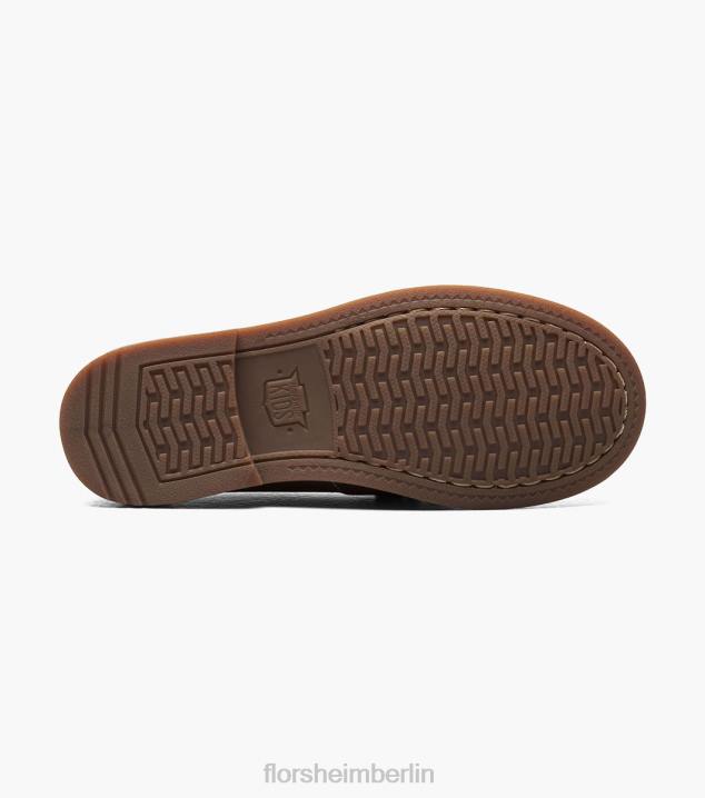 D280424 bräunen Schuhwerk Kinder Florsheim Krocket jr. Moc-Toe-Bootsschuh