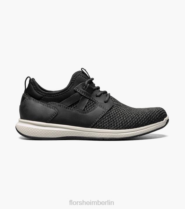D280439 Schwarz Schuhwerk Kinder Florsheim Great Lakes Jr. Strick-Sneaker mit schlichter Zehenpartie
