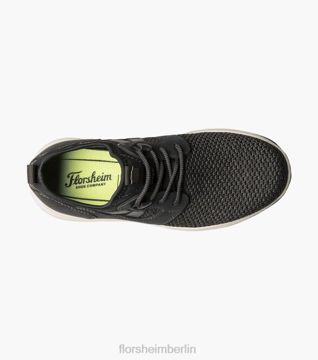 D280439 Schwarz Schuhwerk Kinder Florsheim Great Lakes Jr. Strick-Sneaker mit schlichter Zehenpartie