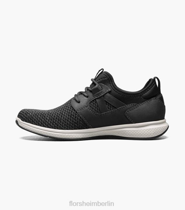 D280439 Schwarz Schuhwerk Kinder Florsheim Great Lakes Jr. Strick-Sneaker mit schlichter Zehenpartie