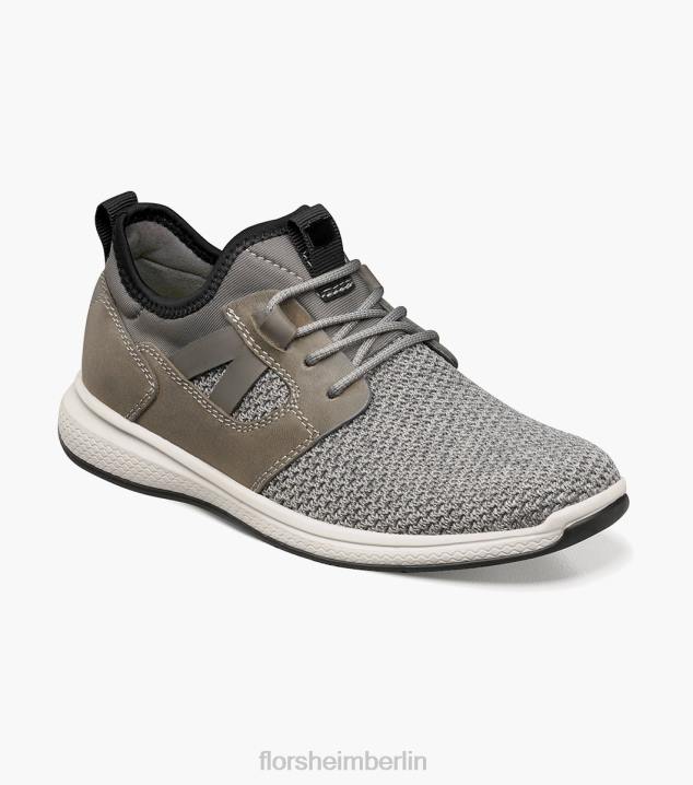 D280441 grau Schuhwerk Kinder Florsheim Great Lakes Jr. Strick-Sneaker mit schlichter Zehenpartie