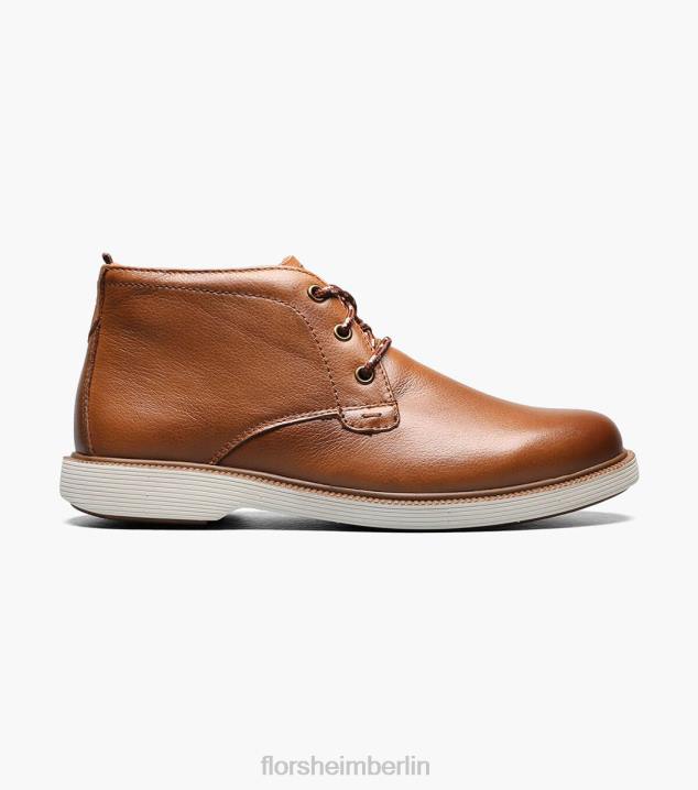 D280449 Cognac Schuhwerk Kinder Florsheim supacush jr. Chukka-Stiefel mit schlichter Zehenpartie