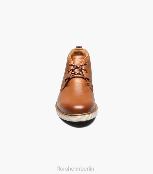 D280449 Cognac Schuhwerk Kinder Florsheim supacush jr. Chukka-Stiefel mit schlichter Zehenpartie