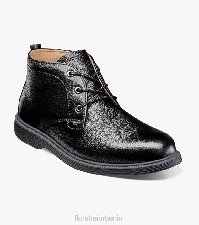 D280451 schwarz getrommelt Schuhwerk Kinder Florsheim supacush jr. Chukka-Stiefel mit schlichter Zehenpartie