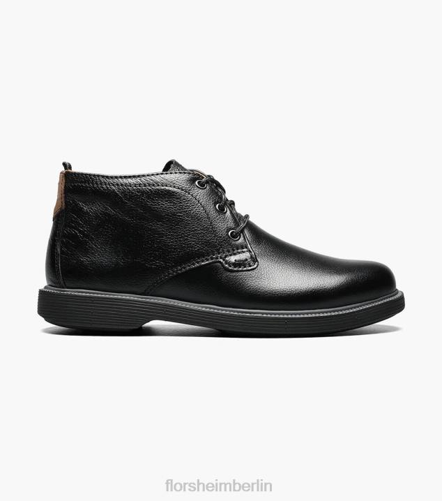 D280451 schwarz getrommelt Schuhwerk Kinder Florsheim supacush jr. Chukka-Stiefel mit schlichter Zehenpartie