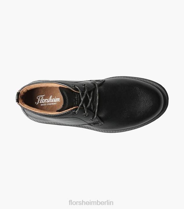 D280451 schwarz getrommelt Schuhwerk Kinder Florsheim supacush jr. Chukka-Stiefel mit schlichter Zehenpartie