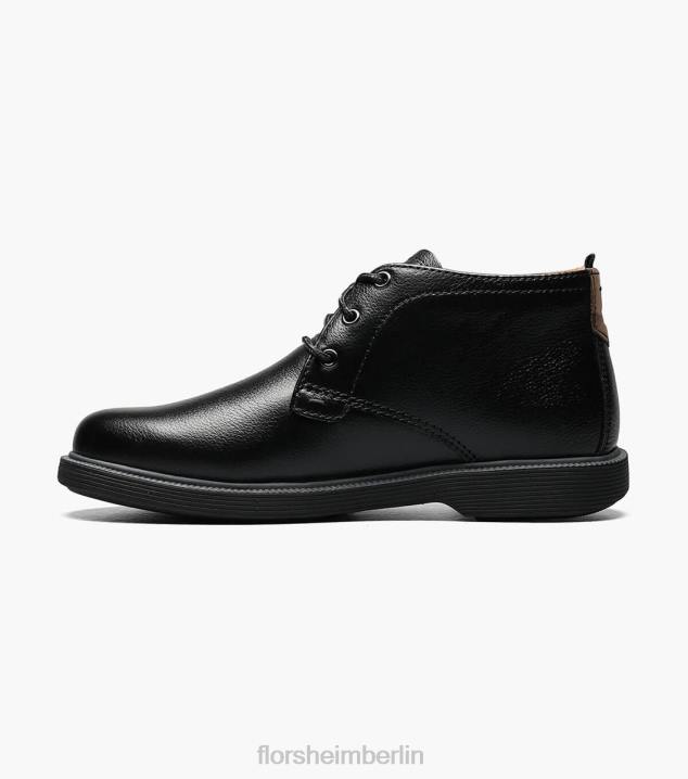 D280451 schwarz getrommelt Schuhwerk Kinder Florsheim supacush jr. Chukka-Stiefel mit schlichter Zehenpartie