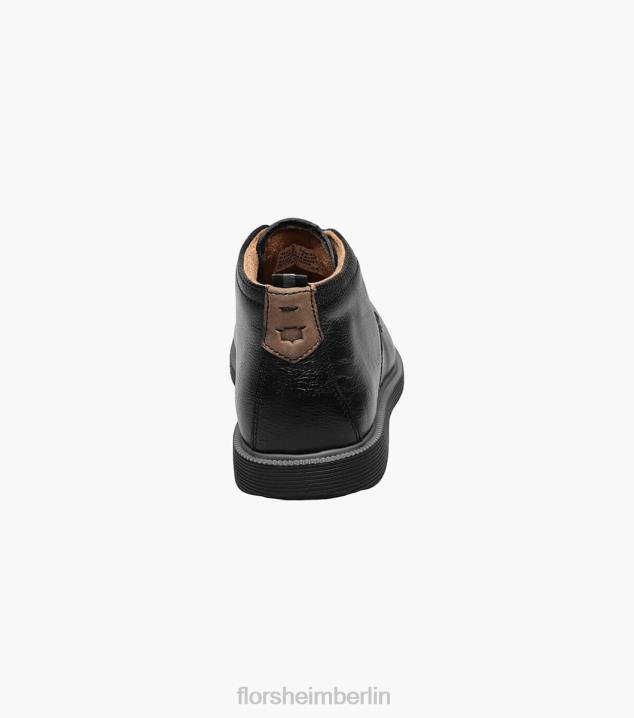 D280451 schwarz getrommelt Schuhwerk Kinder Florsheim supacush jr. Chukka-Stiefel mit schlichter Zehenpartie