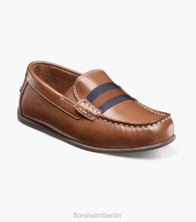 D280427 Sattelbräune Schuhwerk Kinder Florsheim Jasper jr. Moc Toe Strap Loafer