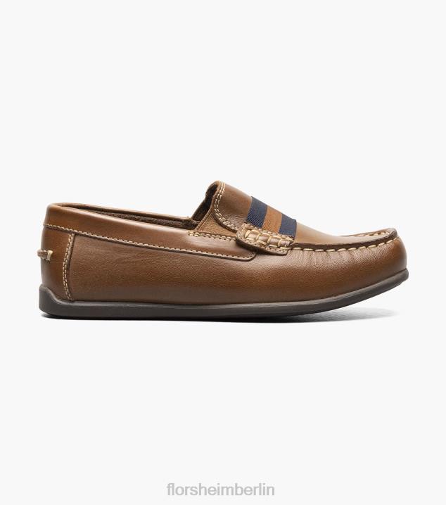 D280427 Sattelbräune Schuhwerk Kinder Florsheim Jasper jr. Moc Toe Strap Loafer