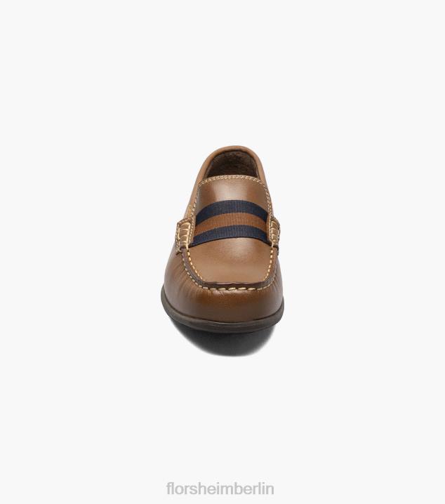 D280427 Sattelbräune Schuhwerk Kinder Florsheim Jasper jr. Moc Toe Strap Loafer