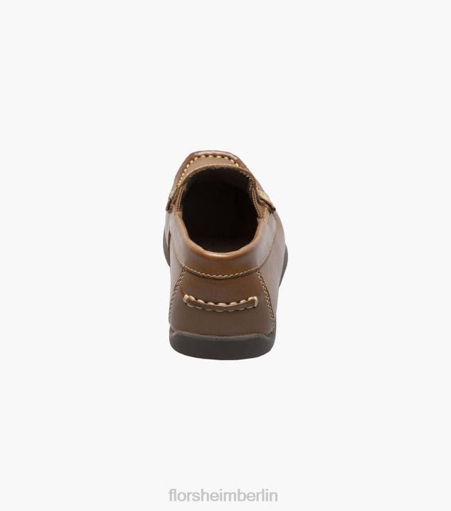 D280427 Sattelbräune Schuhwerk Kinder Florsheim Jasper jr. Moc Toe Strap Loafer