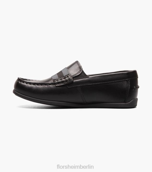 D280428 Schwarz Schuhwerk Kinder Florsheim Jasper jr. Moc Toe Strap Loafer