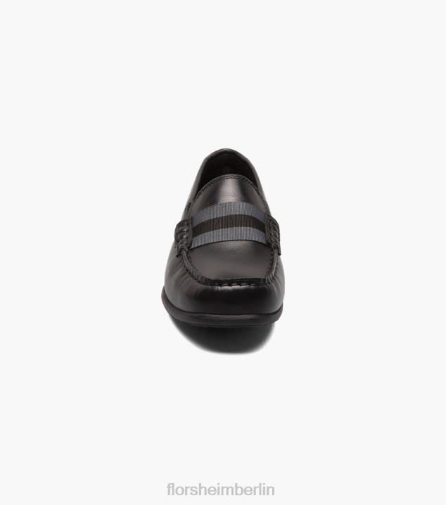D280428 Schwarz Schuhwerk Kinder Florsheim Jasper jr. Moc Toe Strap Loafer