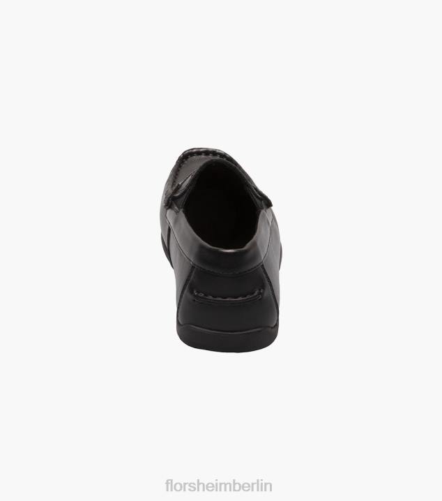 D280428 Schwarz Schuhwerk Kinder Florsheim Jasper jr. Moc Toe Strap Loafer