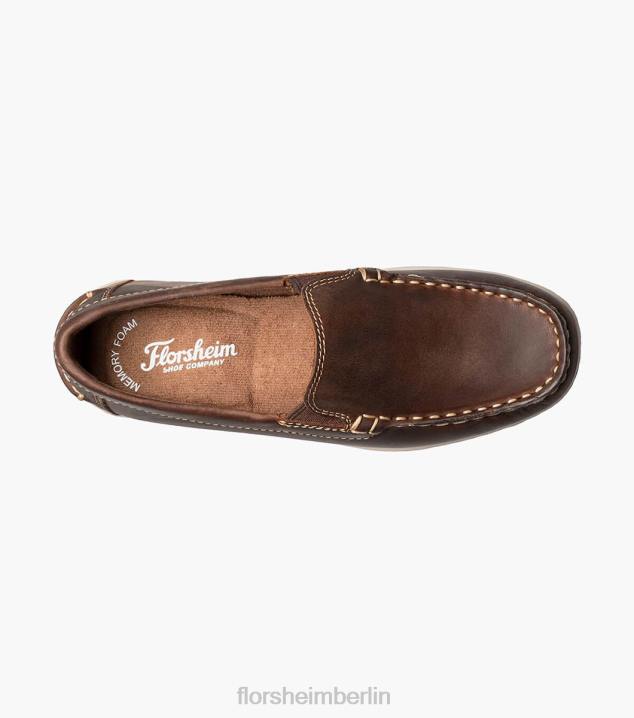 D280430 braunes Ch Schuhwerk Kinder Florsheim Jasper jr. Venezianischer Loafer mit Moc-Toe