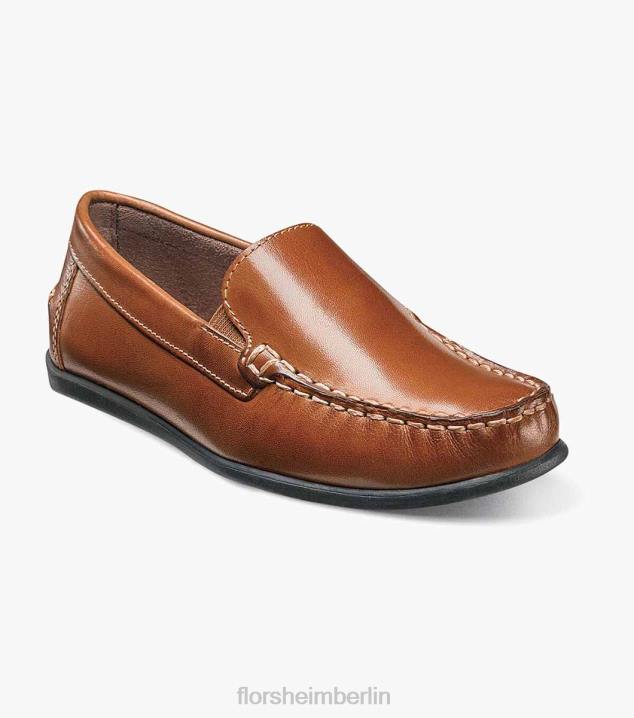 D280432 Sattelbräune Schuhwerk Kinder Florsheim Jasper jr. Venezianischer Loafer mit Moc-Toe