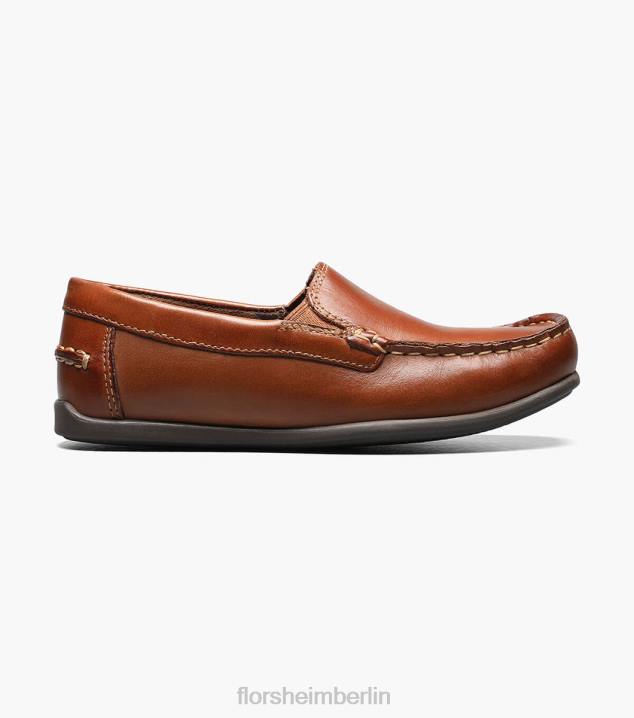 D280432 Sattelbräune Schuhwerk Kinder Florsheim Jasper jr. Venezianischer Loafer mit Moc-Toe