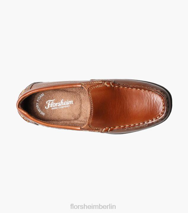 D280432 Sattelbräune Schuhwerk Kinder Florsheim Jasper jr. Venezianischer Loafer mit Moc-Toe