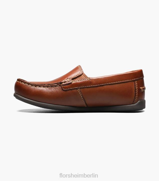 D280432 Sattelbräune Schuhwerk Kinder Florsheim Jasper jr. Venezianischer Loafer mit Moc-Toe