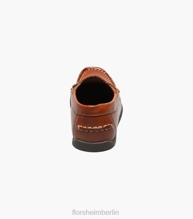D280432 Sattelbräune Schuhwerk Kinder Florsheim Jasper jr. Venezianischer Loafer mit Moc-Toe