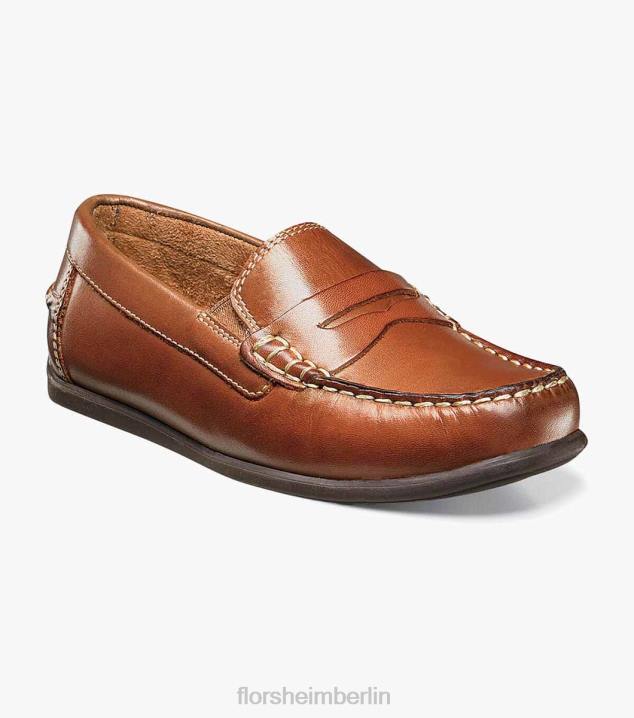 D280435 Sattelbräune Schuhwerk Kinder Florsheim Jasper jr. Moc Toe Penny Driver