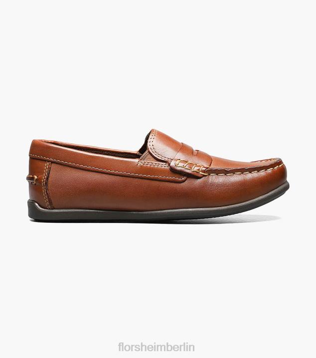 D280435 Sattelbräune Schuhwerk Kinder Florsheim Jasper jr. Moc Toe Penny Driver
