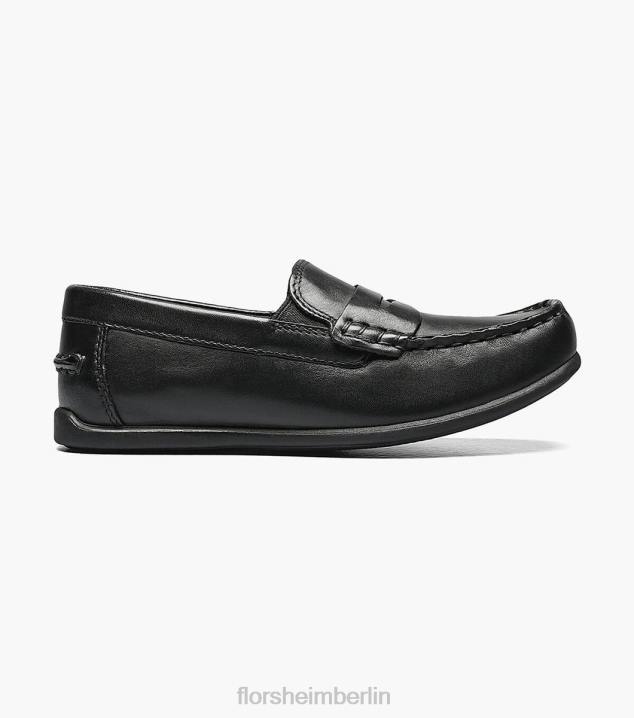 D280436 Schwarz Schuhwerk Kinder Florsheim Jasper jr. Moc Toe Penny Driver