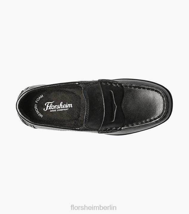 D280436 Schwarz Schuhwerk Kinder Florsheim Jasper jr. Moc Toe Penny Driver