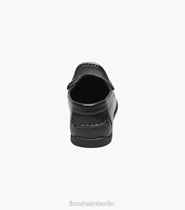 D280436 Schwarz Schuhwerk Kinder Florsheim Jasper jr. Moc Toe Penny Driver