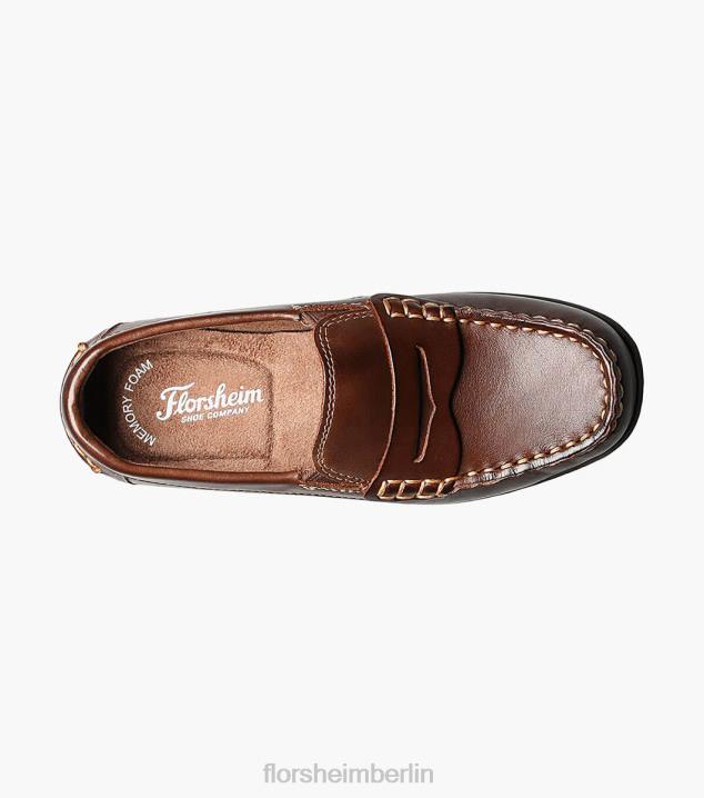 D280437 braun Schuhwerk Kinder Florsheim Jasper jr. Moc Toe Penny Driver