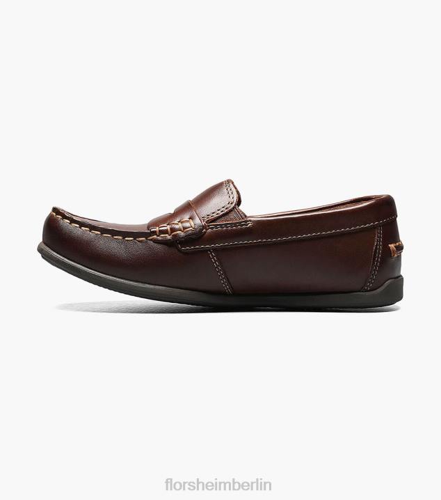 D280437 braun Schuhwerk Kinder Florsheim Jasper jr. Moc Toe Penny Driver