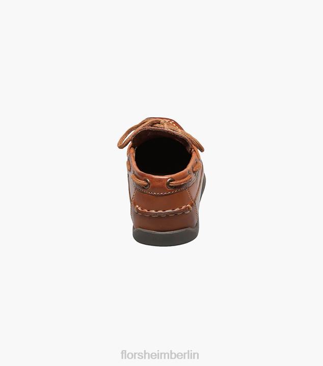 D280466 Sattelbräune Schuhwerk Kinder Florsheim Jasper Tie Jr. Moc-Toe-Loafer zum Hineinschlüpfen