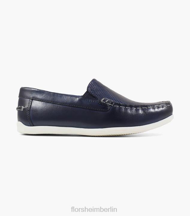 D280468 Marine Schuhwerk Kinder Florsheim Jasper Perf Jr. Venezianischer Loafer mit Moc-Toe