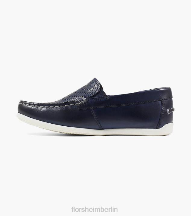 D280468 Marine Schuhwerk Kinder Florsheim Jasper Perf Jr. Venezianischer Loafer mit Moc-Toe