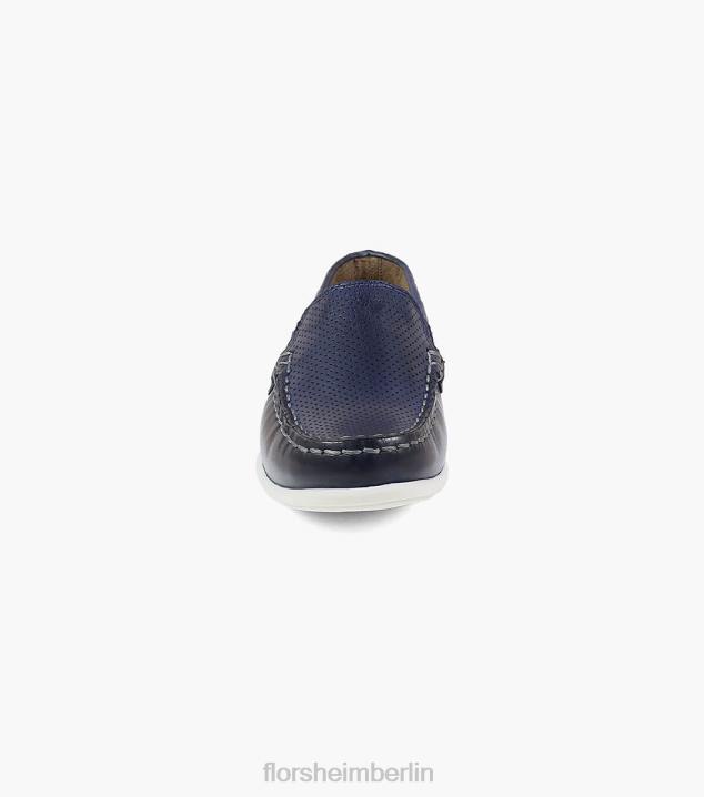 D280468 Marine Schuhwerk Kinder Florsheim Jasper Perf Jr. Venezianischer Loafer mit Moc-Toe