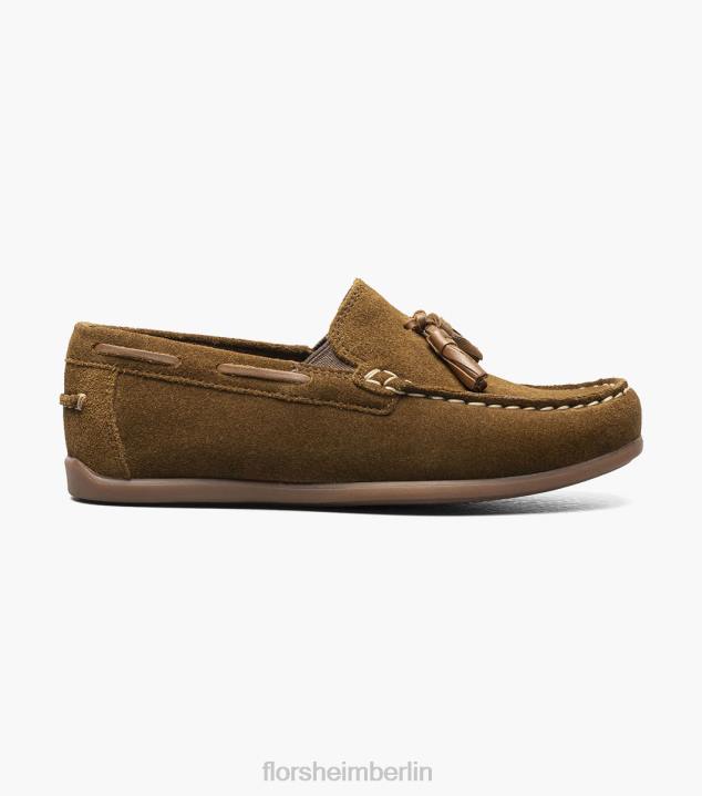 D280474 Mokka Schuhwerk Kinder Florsheim Jasper jr. Moc-Toe-Loafer mit Quasten