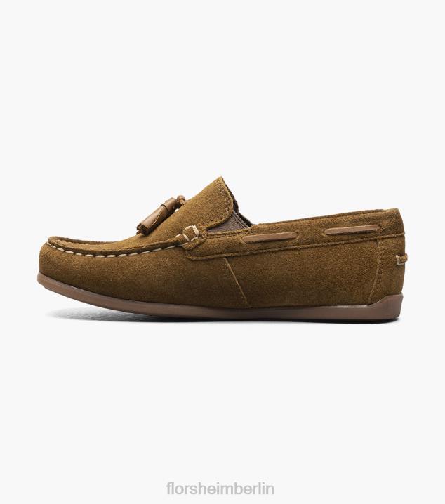 D280474 Mokka Schuhwerk Kinder Florsheim Jasper jr. Moc-Toe-Loafer mit Quasten