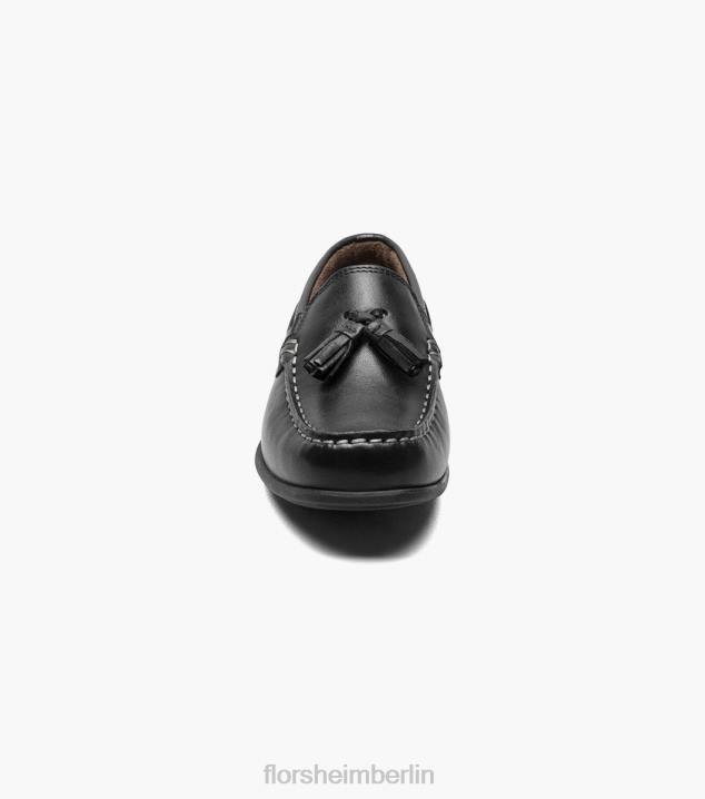 D280475 Schwarz Schuhwerk Kinder Florsheim Jasper jr. Moc-Toe-Loafer mit Quasten