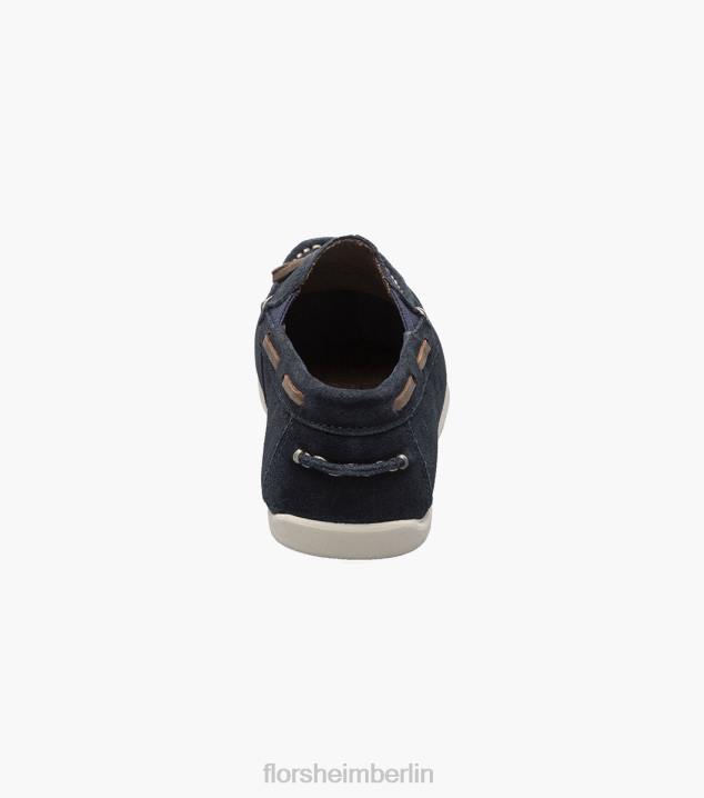 D280476 marineblaues Wildleder Schuhwerk Kinder Florsheim Jasper jr. Moc-Toe-Loafer mit Quasten