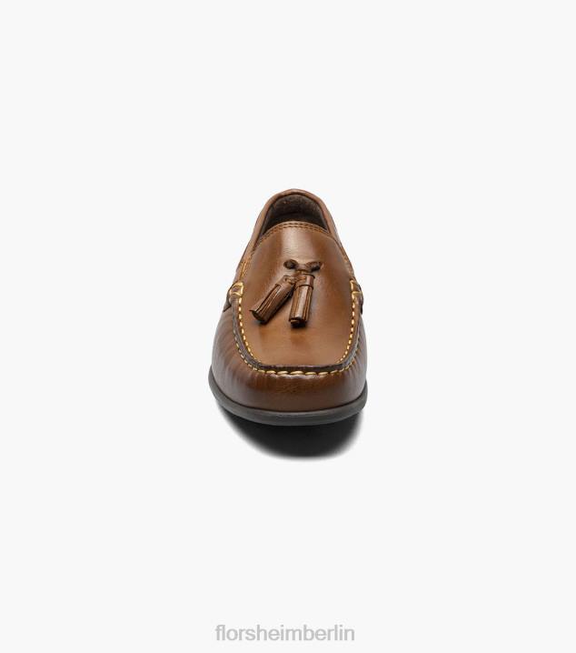 D280477 Sattelbräune Schuhwerk Kinder Florsheim Jasper jr. Moc-Toe-Loafer mit Quasten