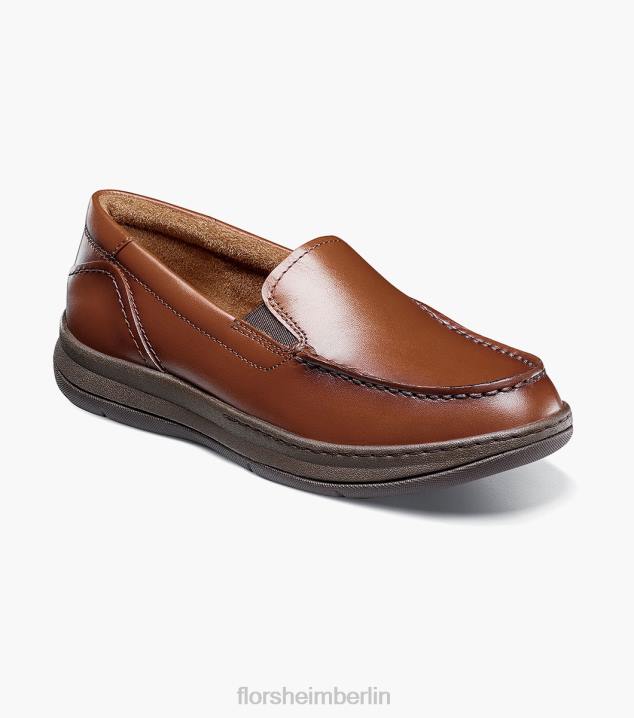 D280478 Cognac Schuhwerk Kinder Florsheim zentral jr. Venezianischer Loafer mit Moc-Toe