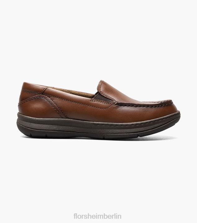 D280478 Cognac Schuhwerk Kinder Florsheim zentral jr. Venezianischer Loafer mit Moc-Toe