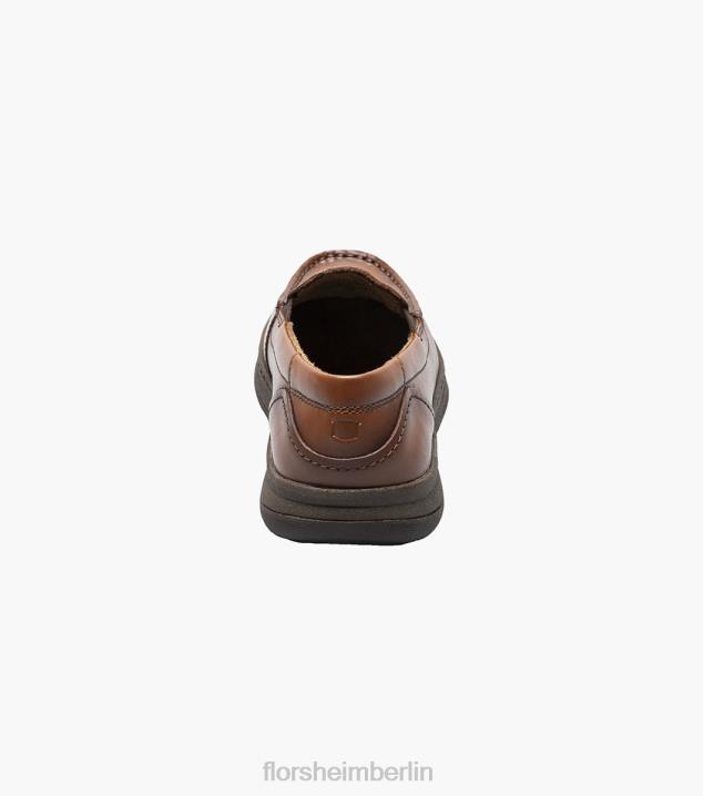 D280478 Cognac Schuhwerk Kinder Florsheim zentral jr. Venezianischer Loafer mit Moc-Toe