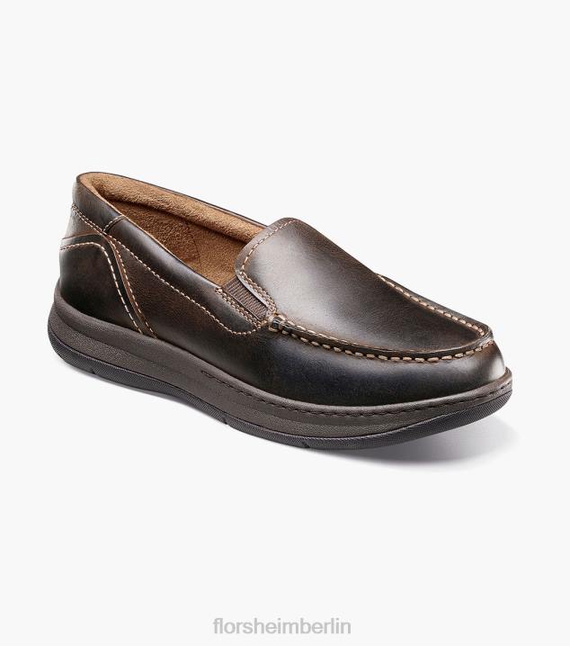 D280479 braunes Ch Schuhwerk Kinder Florsheim zentral jr. Venezianischer Loafer mit Moc-Toe