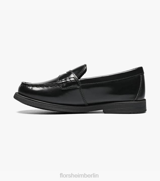 D280495 Schwarz Schuhwerk Kinder Florsheim Krocket jr. Moc-Toe-Penny-Loafer