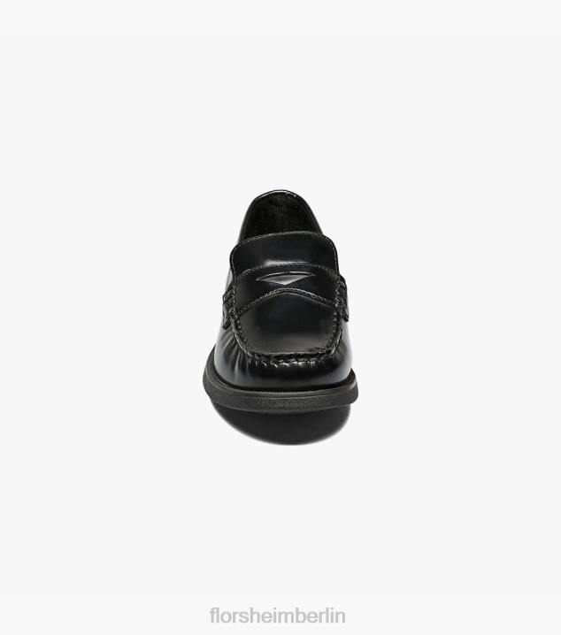 D280495 Schwarz Schuhwerk Kinder Florsheim Krocket jr. Moc-Toe-Penny-Loafer
