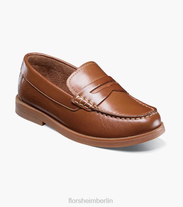 D280497 Cognac Schuhwerk Kinder Florsheim Krocket jr. Moc-Toe-Penny-Loafer