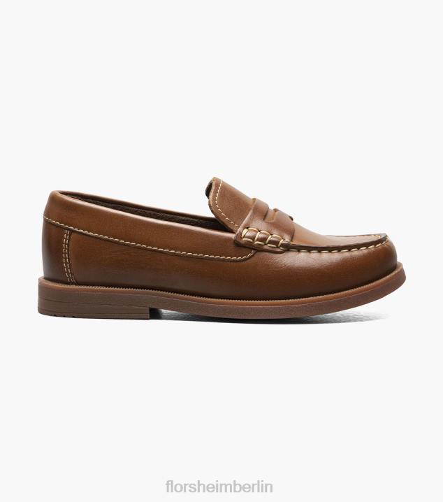 D280497 Cognac Schuhwerk Kinder Florsheim Krocket jr. Moc-Toe-Penny-Loafer