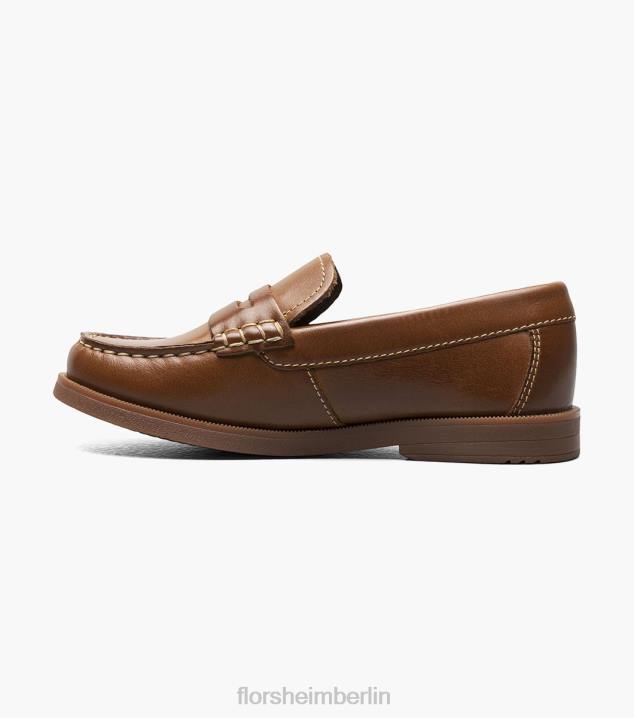 D280497 Cognac Schuhwerk Kinder Florsheim Krocket jr. Moc-Toe-Penny-Loafer